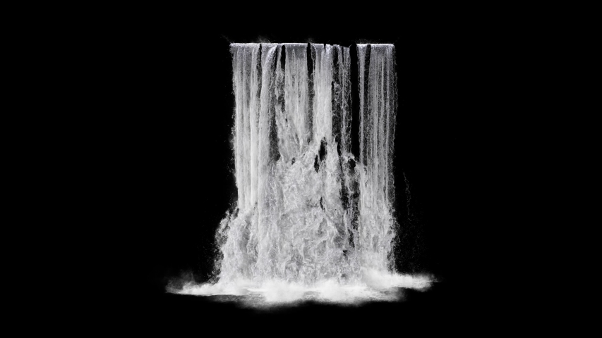 waterfall texture seamless loop, 4k, isolated on black with alpha, foam and mist, looped Royalty-Free Stock Footage #1037301050