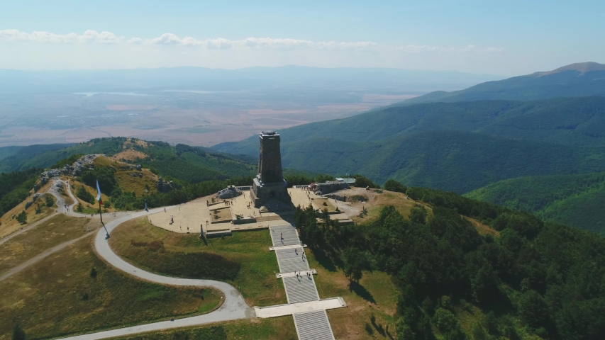 the monument of freedom "Shipka" at sunset  - St. Nikola peak