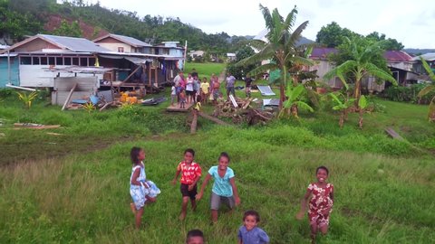 Qamea Island/Fiji  09/10/2019 video from Draketi Village in Fiji taken by drone camera