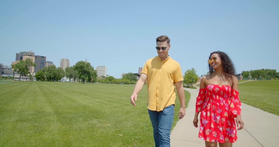 Couple, People Entering Harriet Island Regional Park, Saint Paul