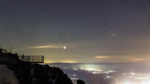 Timelapse is showing a view of the rising Milky Way seen from Lomnicky Peak in April.