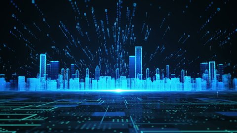 abstract visualization digital city made codes Stock Footage Video (100 ...