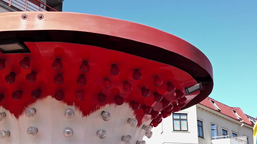 Detail of the top of a Mery Go Round in Lysekil, Bohuslan, Sweden