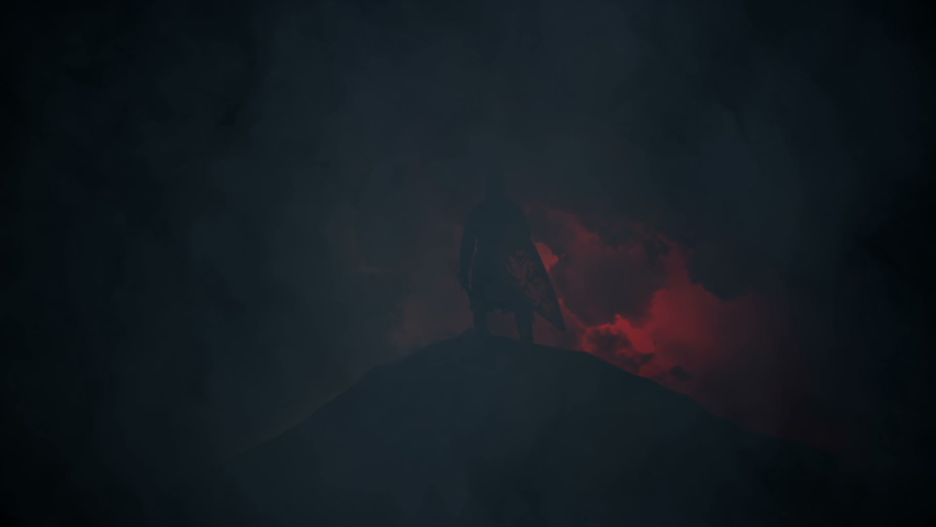 King Richard Lionheart Standing Under a Storm