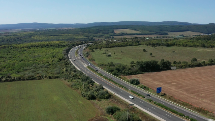 M1 hungarian highway, motorway under construction stock video 2019.