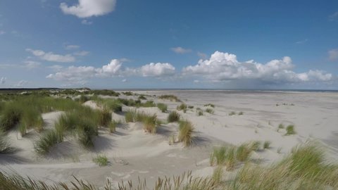 Schiermonnikoog Beach clouds timelapse dunes