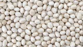 White kidney beans organic top view texture , Protein healthy food, HD 1920 × 1080 -  video footage.