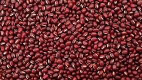Raw Red bean seed food organic top view texture , Protein healthy food, video footage.