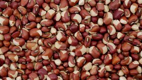 Raw cowpeas beans seed food organic top view texture , Protein healthy food, video footage.