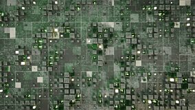 Futuristic matrix of green glass and glowing cubes. Abstract science fiction surface. Seamless loop 3D render animation 4k UHD 3840x2160 - Powered by Shutterstock - Get 15% off with code: PIKWIZARD15