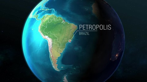 Brazil - Petropolis - Zooming from space to earth