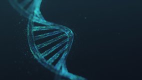 DNA double helix with shallow depth of field formed from floating particles. Genetic building blocks displayed in abstract 4K animation - Powered by Shutterstock - Get 15% off with code: PIKWIZARD15