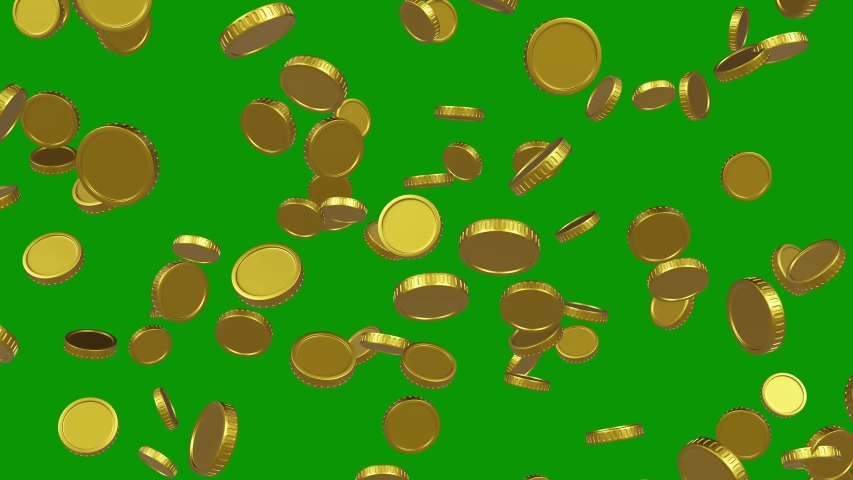 3D animated coins. 4K three clips. 2 explosion and 1 rain clips. For games, apps, commercials, and marketing presentations. With greenscreen background.  | Shutterstock HD Video #1037376023
