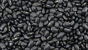 Raw Black beans seed food organic top view texture ,Rich in calcium, which helps maintain bones and teeth, supplementary food, Protein healthy food, video footage.