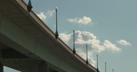 A Summer Day Scene of a Bridge, Cloud & Blue Sky