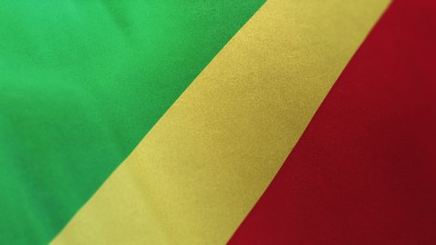 Republic of the Congo national flag seamlessly waving on realistic satin texture