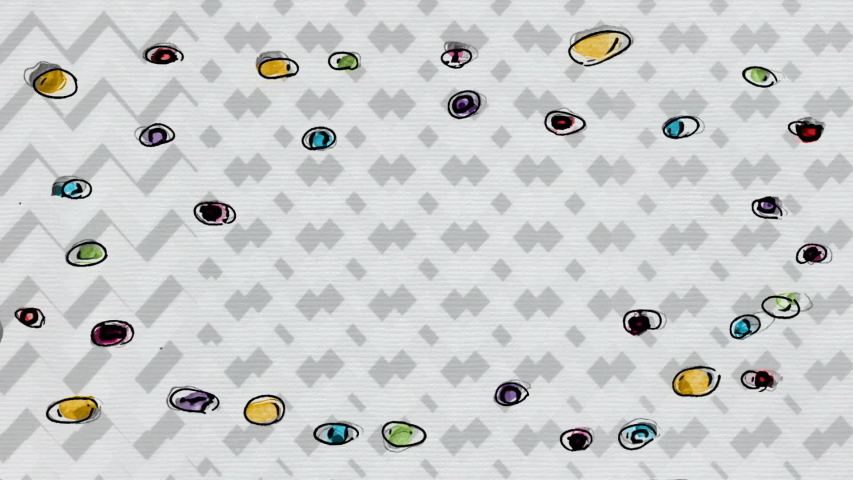 Colorful Cartoon Dots Background in Artistic Stop Motion