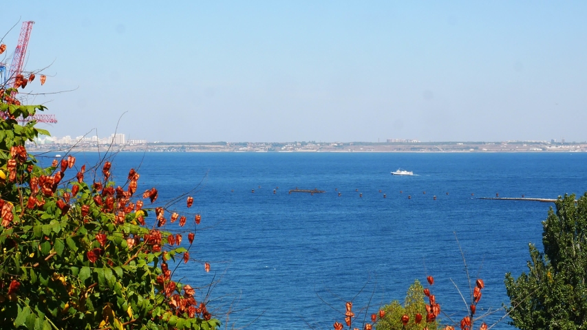 View of the sea harbor from the city of Odessa