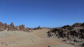 Beautiful landscape similar to Mars. Natural Park of Teide, Tenerife, Canary Islands. Hd Video