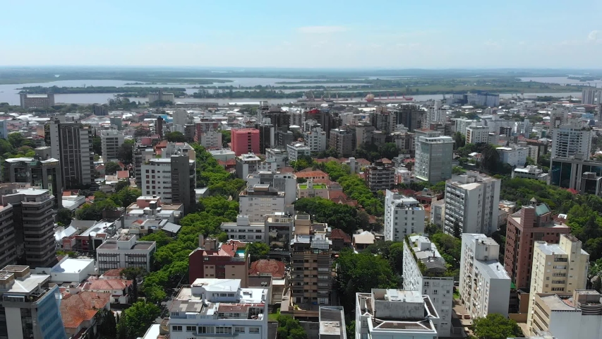 Porto Alegre, Rio Grande do Sul, Brazil (aerial view, drone footage)