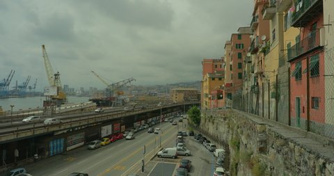 Genoa, Italy - May 2018 : The streets and people in Genoa, Italy.