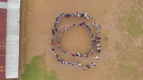 Tamei , Manipur / India - 07 23 2019: Students playing in Circles in a School, Manipur, India