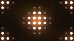 Orange flashing Big Lights Wall close up with smoke and particles.Various looped Animation. Stage lights. VJ Floodlight Lights Flashing Wall. Shiny lights turning on and off. - Powered by Shutterstock - Get 15% off with code: PIKWIZARD15