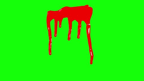 Blood Splatter on the Wall on a Green Screen Background.