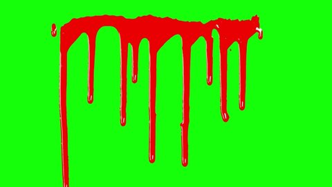 Blood Splatter on the Wall on a Green Screen Background.