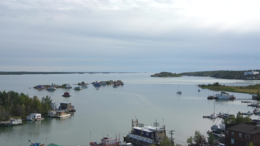 Yellowknife Bay and Jolliffe Island viewed from the top of the Pilot