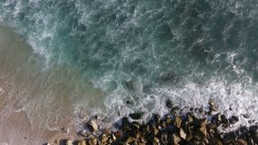 Aerial footage of sea wave 