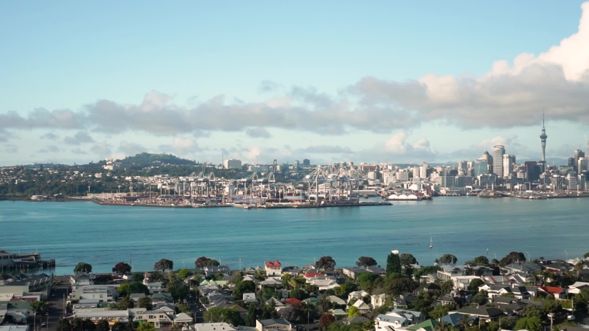 Panorama view of Auckland skyline, New Zealand