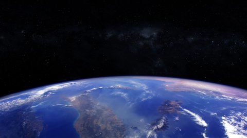 Planet Earth View Space Animation Milky Stock Footage Video (100% ...