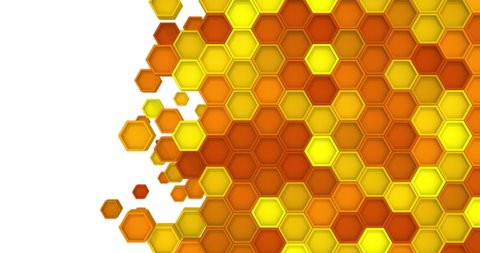 3D Abstract hexagon geometric surface loop animation. Transitions motion graphics background with mask. Seamless loop 4K UHD FullHD.