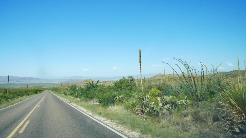 Landscape view of Big Bend National Park during the day in Texas.