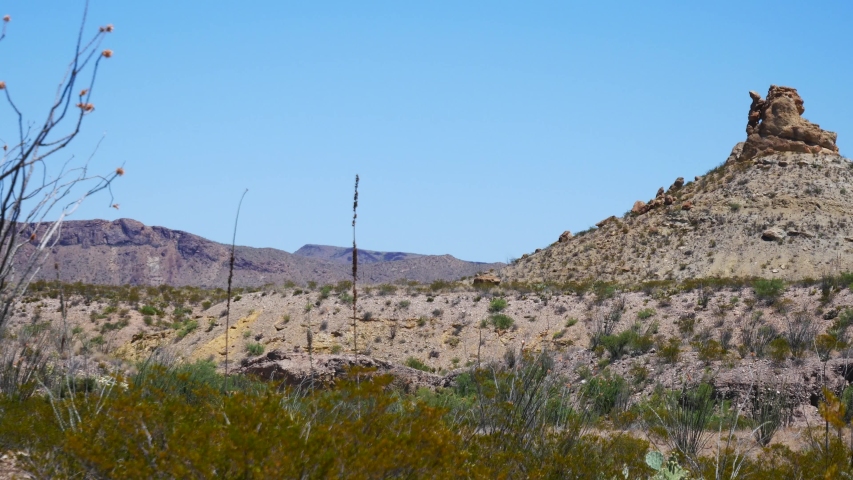Landscape view of Big Bend National Park during the day in Texas.