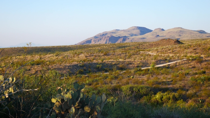 Landscape view of Big Bend National Park during the day in Texas.