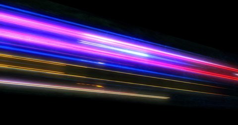 Super fast car night traffic lights. City life, urban scene, car light trails, transport and traffic concept. Long exposure, Travel concept, Science hyperspeed teleport movement, warp speed.