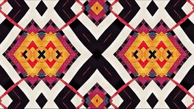 Multicolored Abstract Tribal ethnic ornament kaleidoscope motion background.
