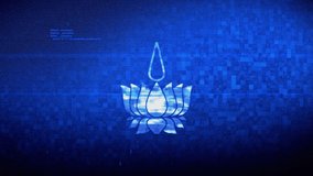 Religious symbol Ayyavazhi symbolism Symbol Abstract Digital Pixel Noise Glitch Error Video Damage Signal Loop 4K Animation.
