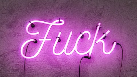 Bright Pink Neon sign that says the word. fuck, this realistic sign starts off then it turns on with amazing flashing flickering effects, then after 30 seconds it flashes on and off and can be looped.