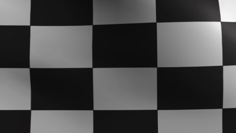 Checkered flag waving in the wind; 4k animation