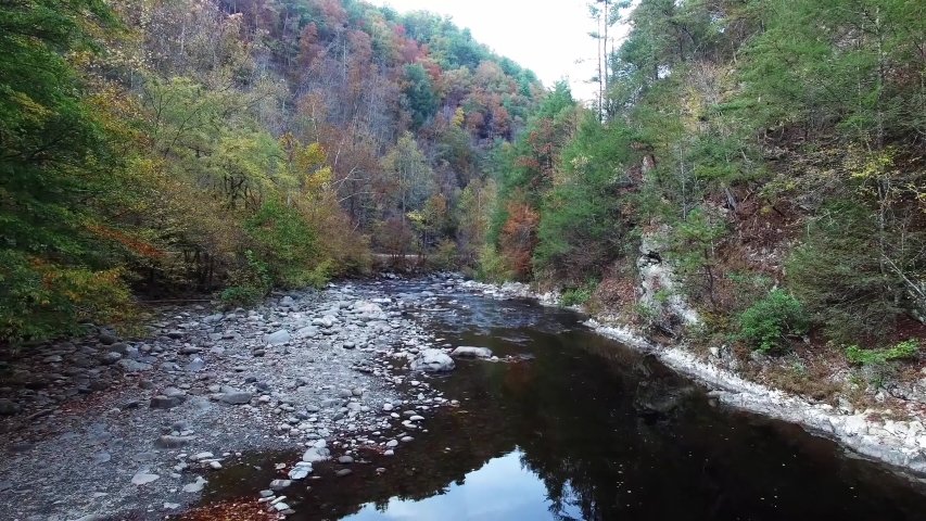 Scenic Landscape Of The River In Great Smoky Mountains National Park 