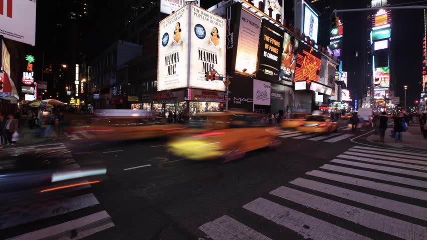 NEW YORK CITY, USA - NOVEMBER 8: In this time-lapse view, vehicles move through