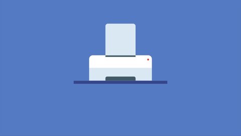 Flat design animation - paper shredder, paper shredding machine, Office equipment - animated video clip