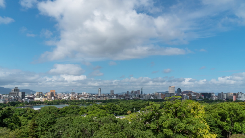 Time lapse of Fukuoka city, Japan.