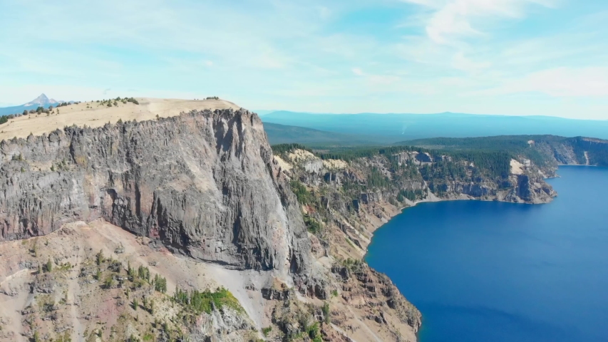 Crater Lake Oregon, rock, footage of beautiful nature