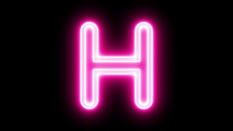 Letter H Reveal Pink Neon Letter Stock Footage Video (100% Royalty-free ...