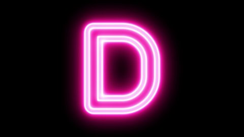 Letter D Reveal Pink Neon Letter Stock Footage Video (100% Royalty-free ...