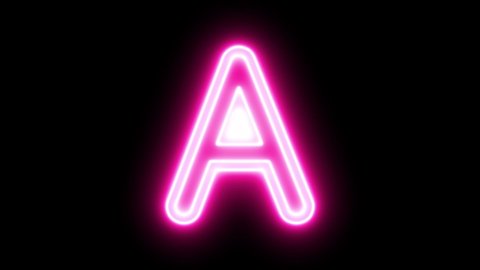 Letter Reveal Pink Neon Letter Appears Stock Footage Video (100% ...